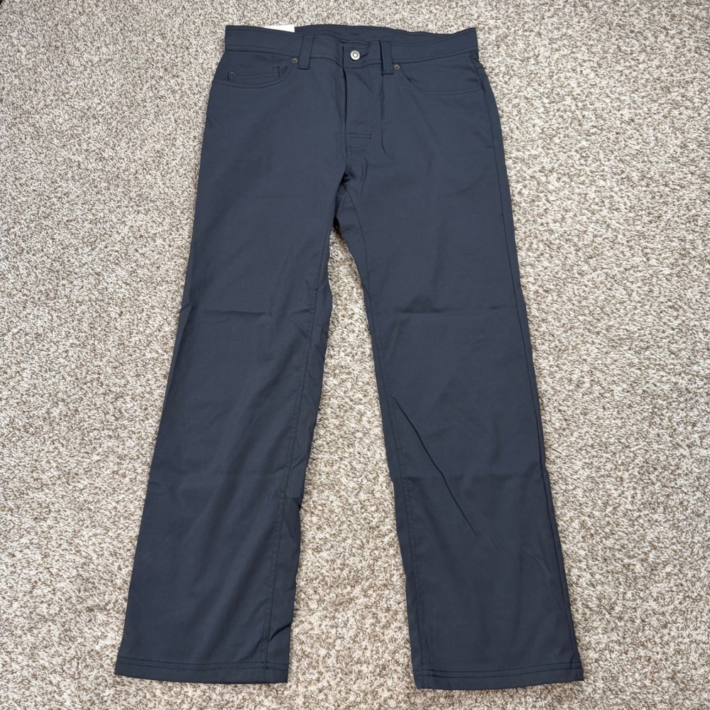 Prana Brion Pants Men 34x30 Charcoal Grey Standard Straight Zion Stretch Hiking - Picture 2 of 5